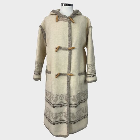 Alafoss Wool Jackets & Blazers - Alafoss Icewool S Ivory 100% Pure Virgin Wool Long Cardigan Sweater Coat